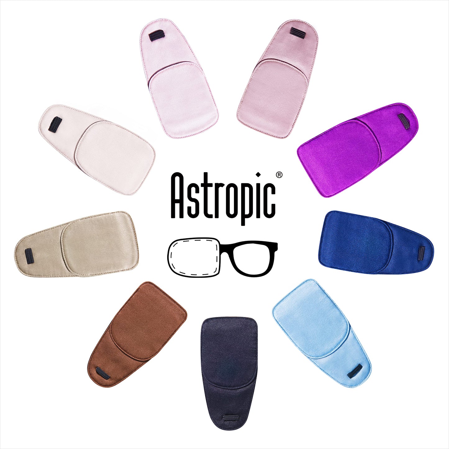 Astropic Silk Eye Patch for Adults Kids Glasses to Cover Either Eye (Medium, Black)