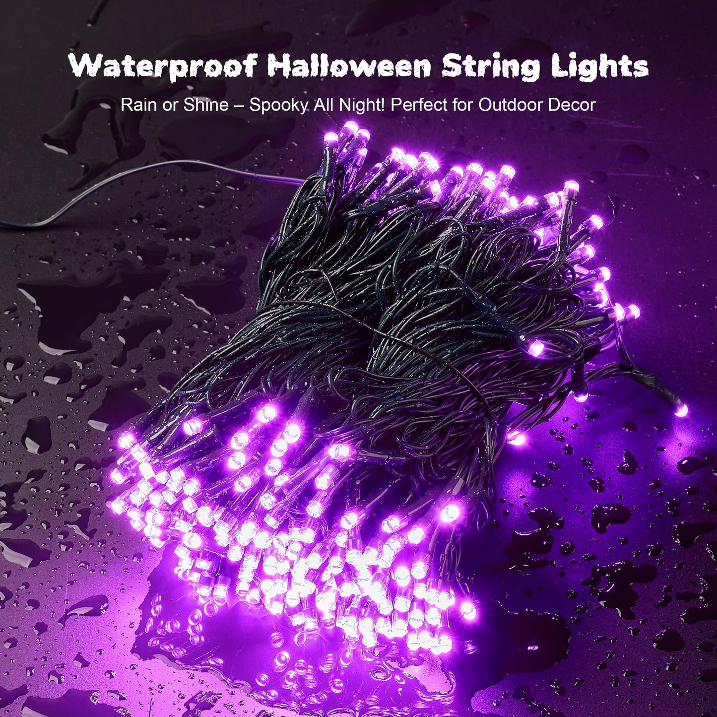 Wbao Halloween Lights 500Led 174Ft  Super Bright Led Halloween String Lights With Ul Certified  8 Lighting Modes  Timer  Memory & Waterproof For Indoor Outdoor Holiday Party Decorations  Purple