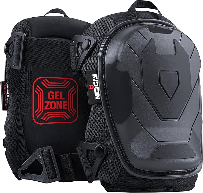 NoCry Professional Construction Knee Pads for Men and Women with Non-Slip Heavy Duty Cap and Ankle Support — Thick Foam an...