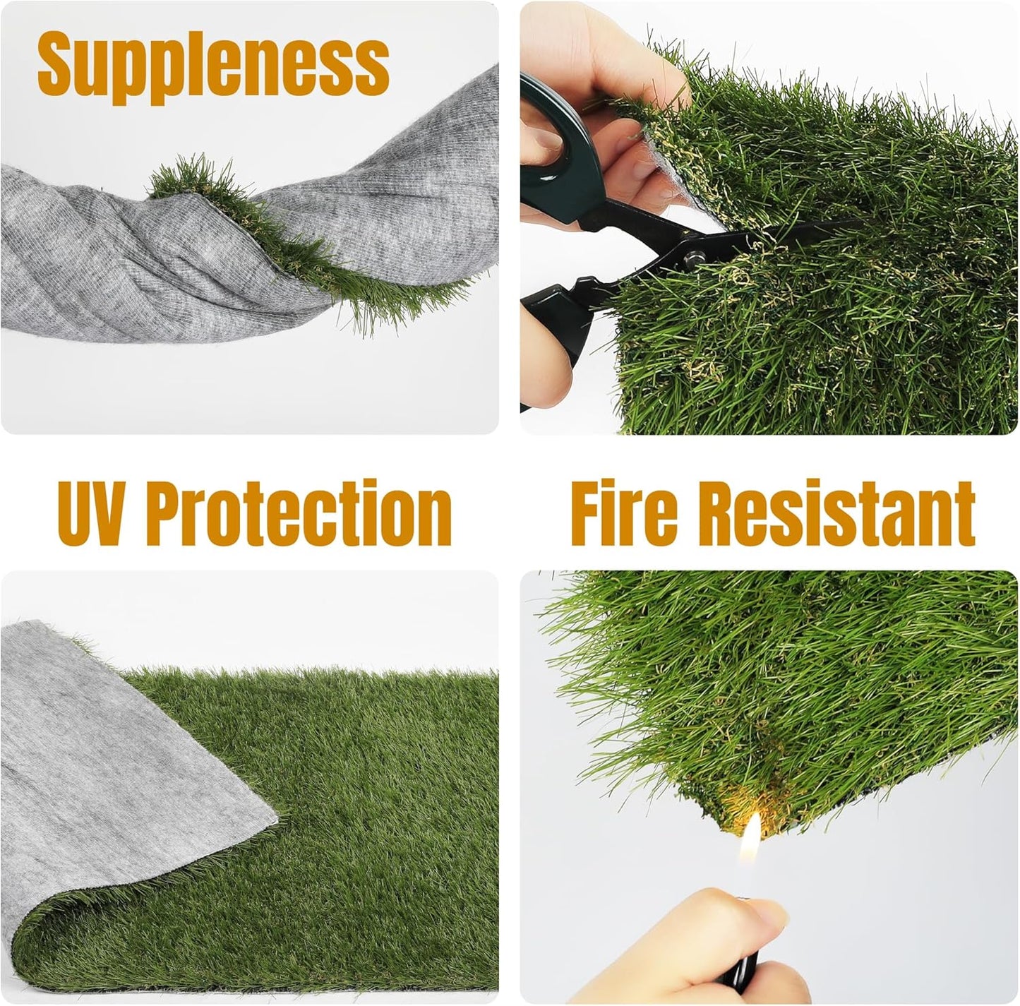 Artificial Grass Turf Rug 3.3 x 10 FT - Realistic Fake Grass Outdoor Carpet with Drainage, 1.2” High Synthetic Lawn Mat for Patio, Balcony, Garden, Pet-Friendly Indoor/Outdoor Use