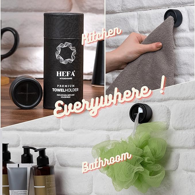 HEFA Towel Holder, Towel Hooks, Dish Towel Holder, Kitchen Organization, Bathroom Accesories, Kitchen Towel Hook, Kitchen Towel Holder, Christmas Gift, Kitchen Gadgets 4 Pack