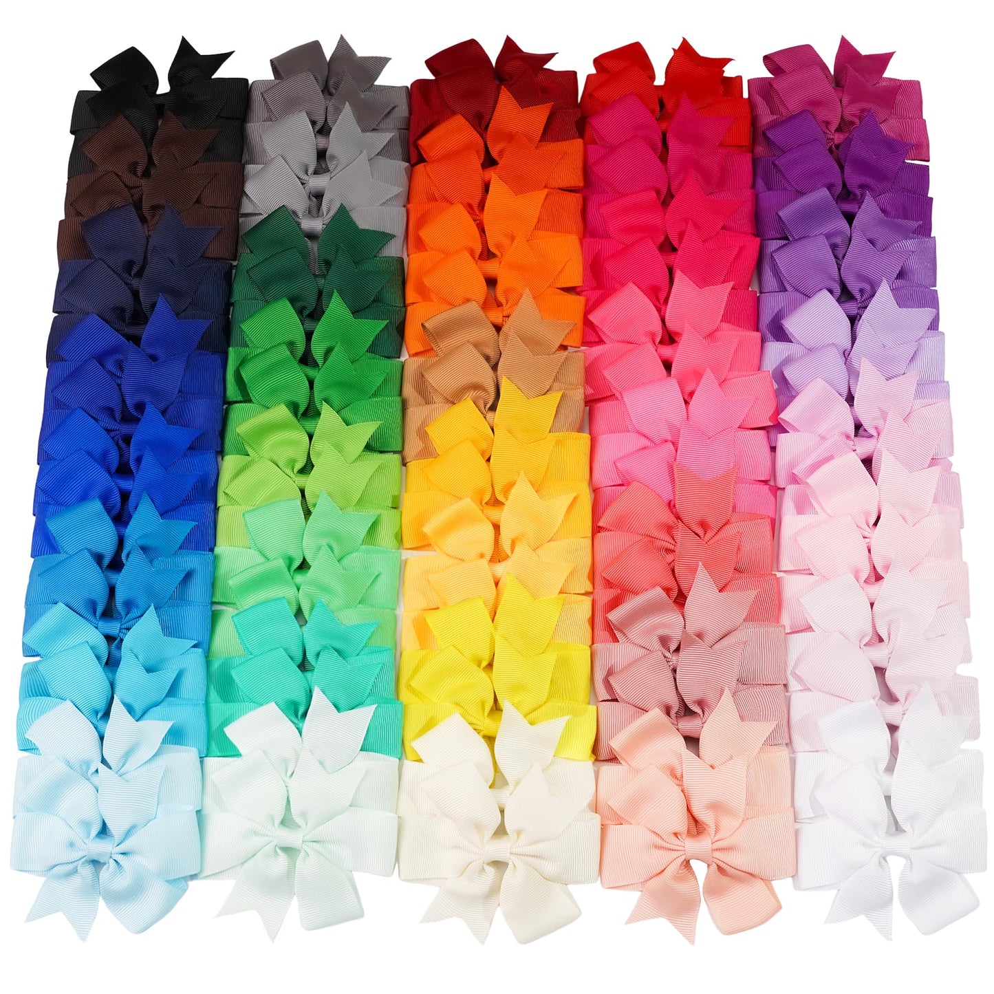 C?LOT 80 Pcs 3.5 Inch Boutique Grosgrain Ribbon Pinwheel Hair Bows Alligator Clips For Girls Toddlers Accessories Teens Gifts In