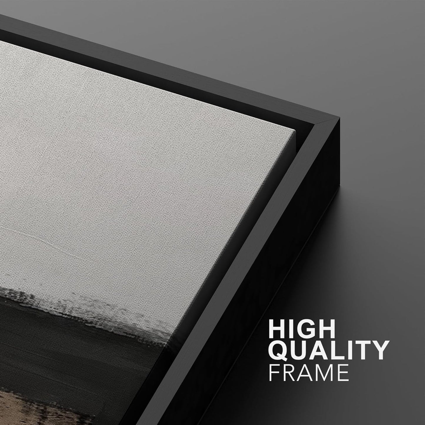 SIGNWIN Framed Canvas Print Wall Art Abstract Landscape Neutral Tones with Horizon Line Illustrations Modern Art Decorative Contemporary for Living Room, Bedroom, Office - 16"x24"x2 Black
