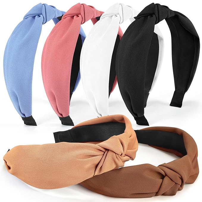DiyJibb Headbands for Women Girls - 6PCS Stylish Top Knotted Headbands - Knotted Headband for Women - Head Bands Wide Hair...
