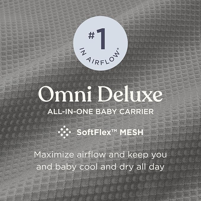 Ergobaby Omni Deluxe Baby Carrier Newborn to Toddler - Breathable Baby Carriers for Summer - All-Position Carrier with Enhanced Lumbar Support & Airflow (7-45 Pounds), Mesh, Soft Olive