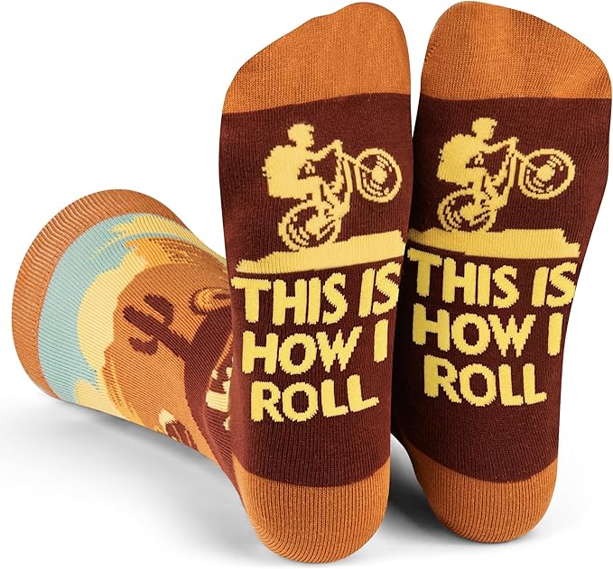 Lavley Bike Socks - Gifts for cyclists and mountain bikers - Fun holiday or birthday gift - Great stocking stuffer