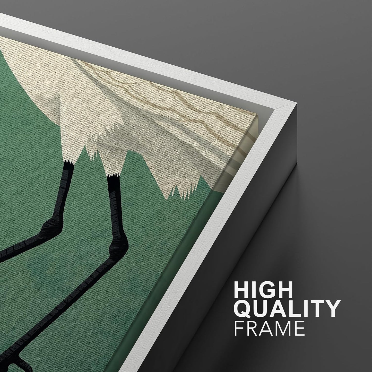 SIGNWIN Framed Canvas Print Wall Art Set Funny Crane Playing Golf Whimsical Bird Illustrations Modern Art Rustic Minimal for Living Room, Bedroom, Office - 16"x24"x2 White