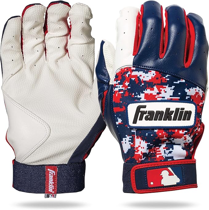 Franklin Sports MLB Youth Batting Gloves - Digitek Camo Baseball + Softball - Premium Leather - Many Sizes + Colors - Youth