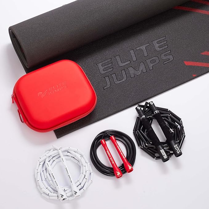 Elite Jumps - Beginner Progression Bundle - 3 Weighted Jump Ropes & Storage Case - Ropes for Beginners, Intermediates, & A...