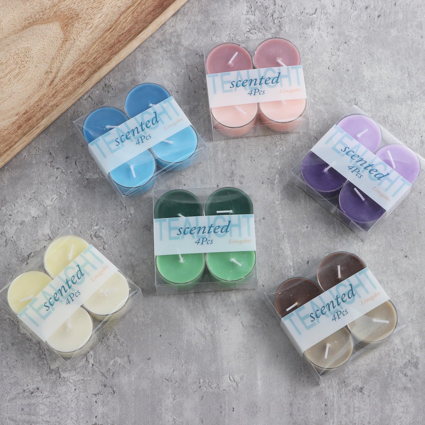 Linegohts Assorted Scented Tea Light Candles - 4Pcs Soy Wax, 4 Hours Burn Time, Perfect For Weddings, ValentineS Day, And Parties