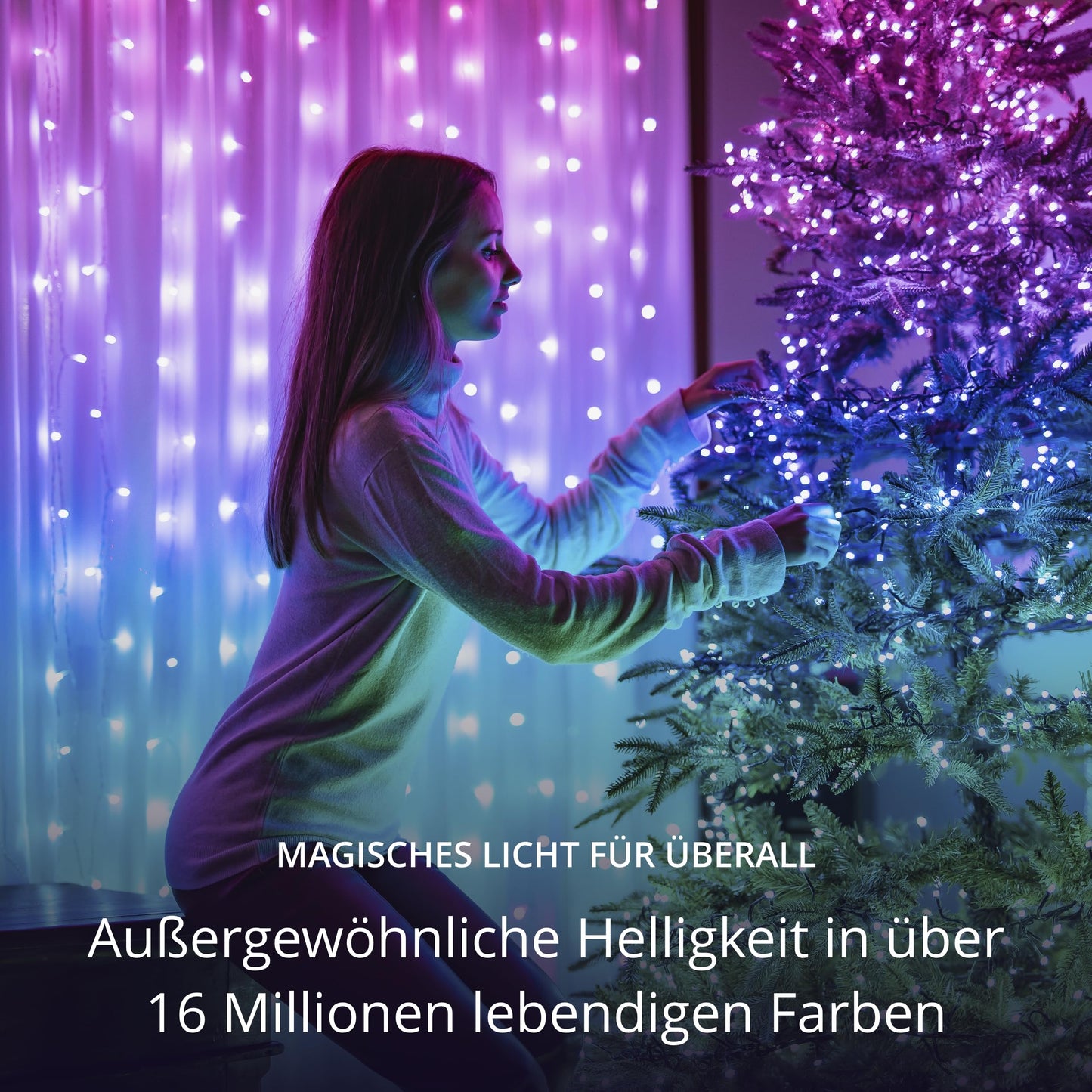 Twinkly LED Lichterkette 250 RGB, IP44, Smart Home kompatibel, 20m, Multicolor, Modell TWS250STP-GUS, f· Innen und Au?en