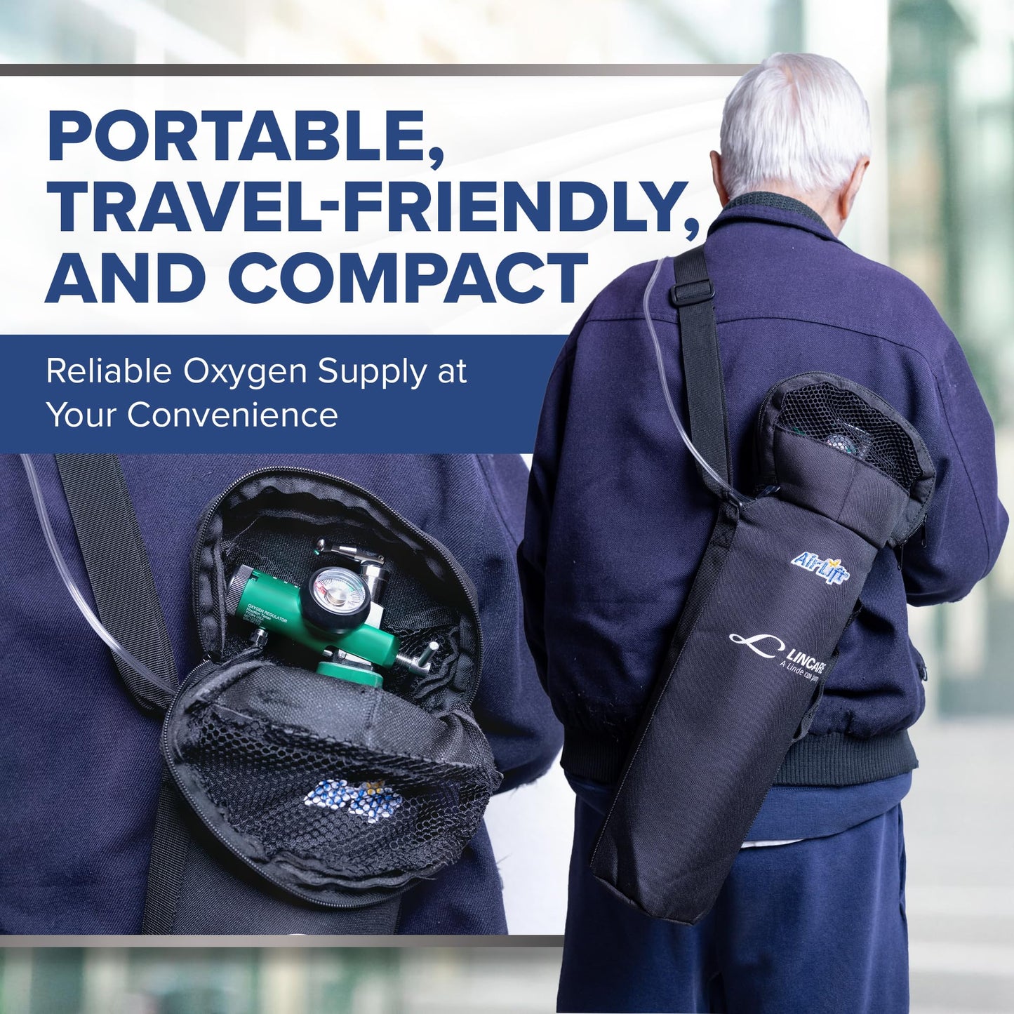 Medfex Oxygen Tank Complete Set | 425 Liter Capacity - Travel Size Kit USA