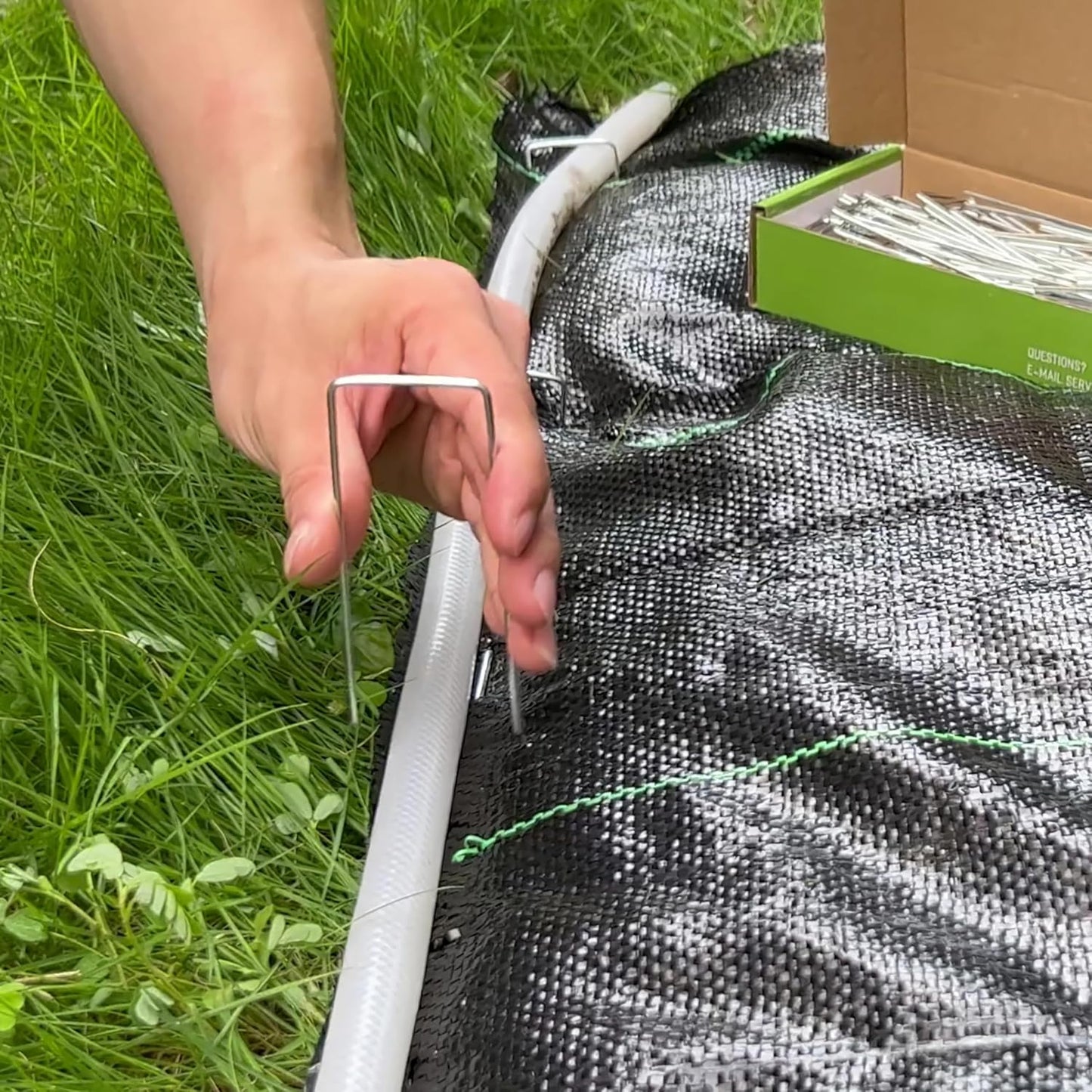 Landscape Staples 6 inch 50 Pack Galvanized Garden Stakes, 12 Gauge Heavy Duty Garden Pins for Fences, Lawns, Weed Barriers and Landscape Fabrics, Irrigation Hose,Yard Lawn, Landscape Fabric.