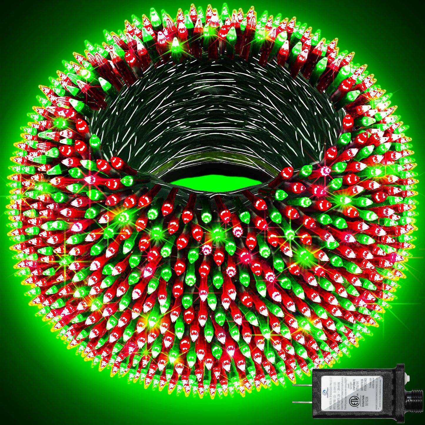 Quhuatu 1500 Led 470Ft Christmas Lights Outdoor 12 Lighting Modes Christmas String Lights With Timer  Dimmable Red & Green Led Stringlights Waterproof For Yard Tree Wedding Party Holiday Red & Green