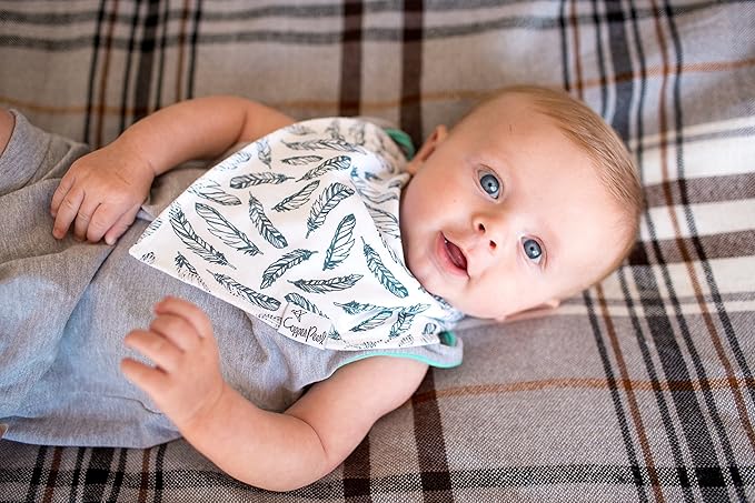 Copper Pearl Baby Bandana Drool Bibs for Drooling and Teething 4 Pack Gift Set Woodland, Soft Set of Cloth Bandana Bibs for Any Baby Girl or Boy, Cute Registry Ideas for Baby Shower Gifts