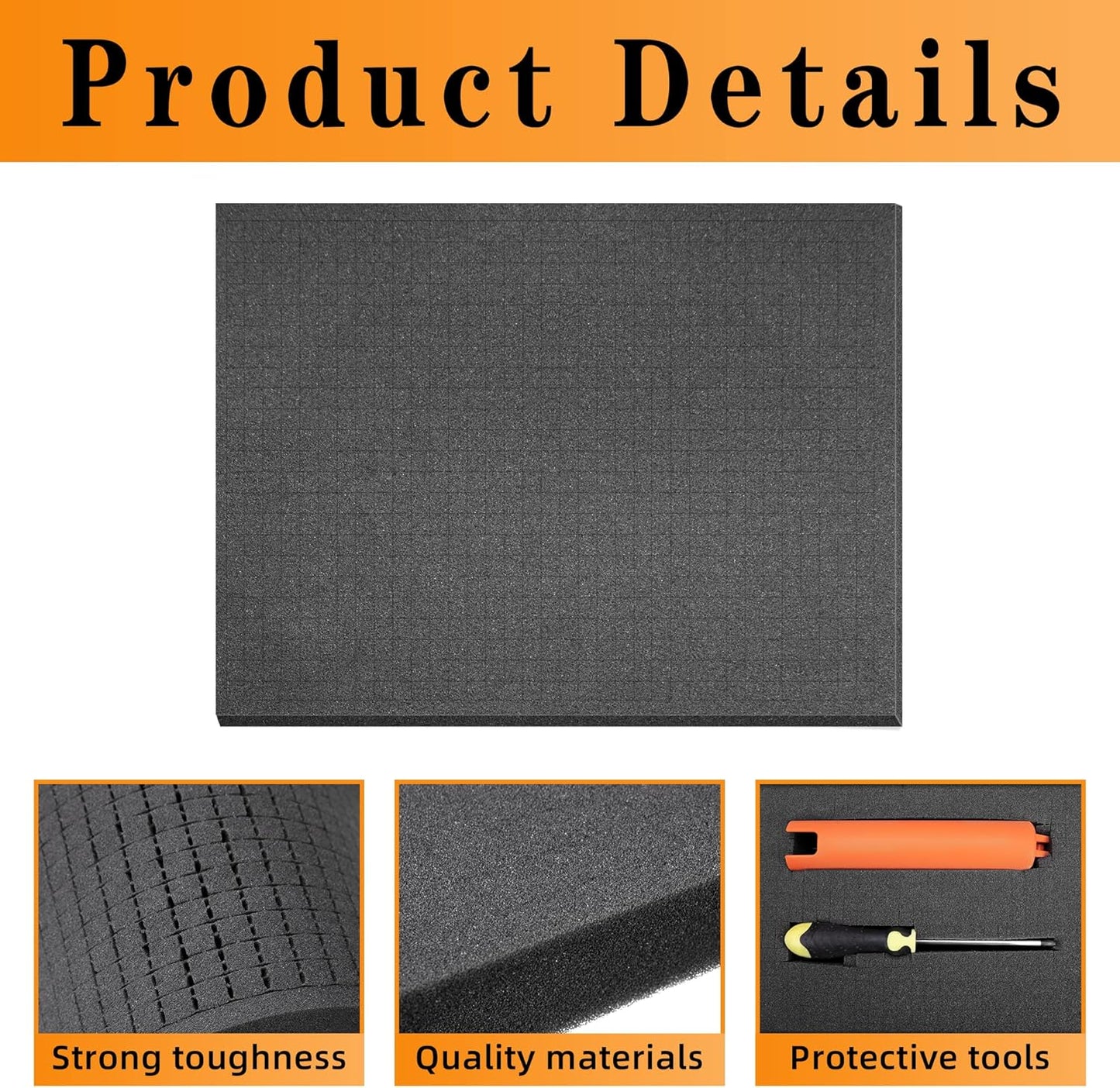 Sfcddtlg 8 Pieces Pick Apart Foam Insert- 2 Sizes Pick and Pluck Foam- Pluck Pre Cube Sheet Foam with Bottom Use for Board Game Box Cases Storage Drawer (16 Inch Long)