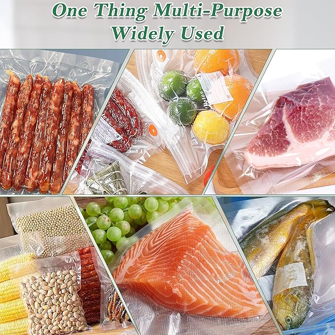 Pre-Cut Perforated Vacuum Sealer Bags Rolls 6x8 Inch,Heavy-Duty Vacuum Sealer Roll Bags 4 Rolls 120 Tear Off Bags,Easy-Tear Food Grade Storage Bags for Sous Vide, Freezer & Meat (BPA Free)