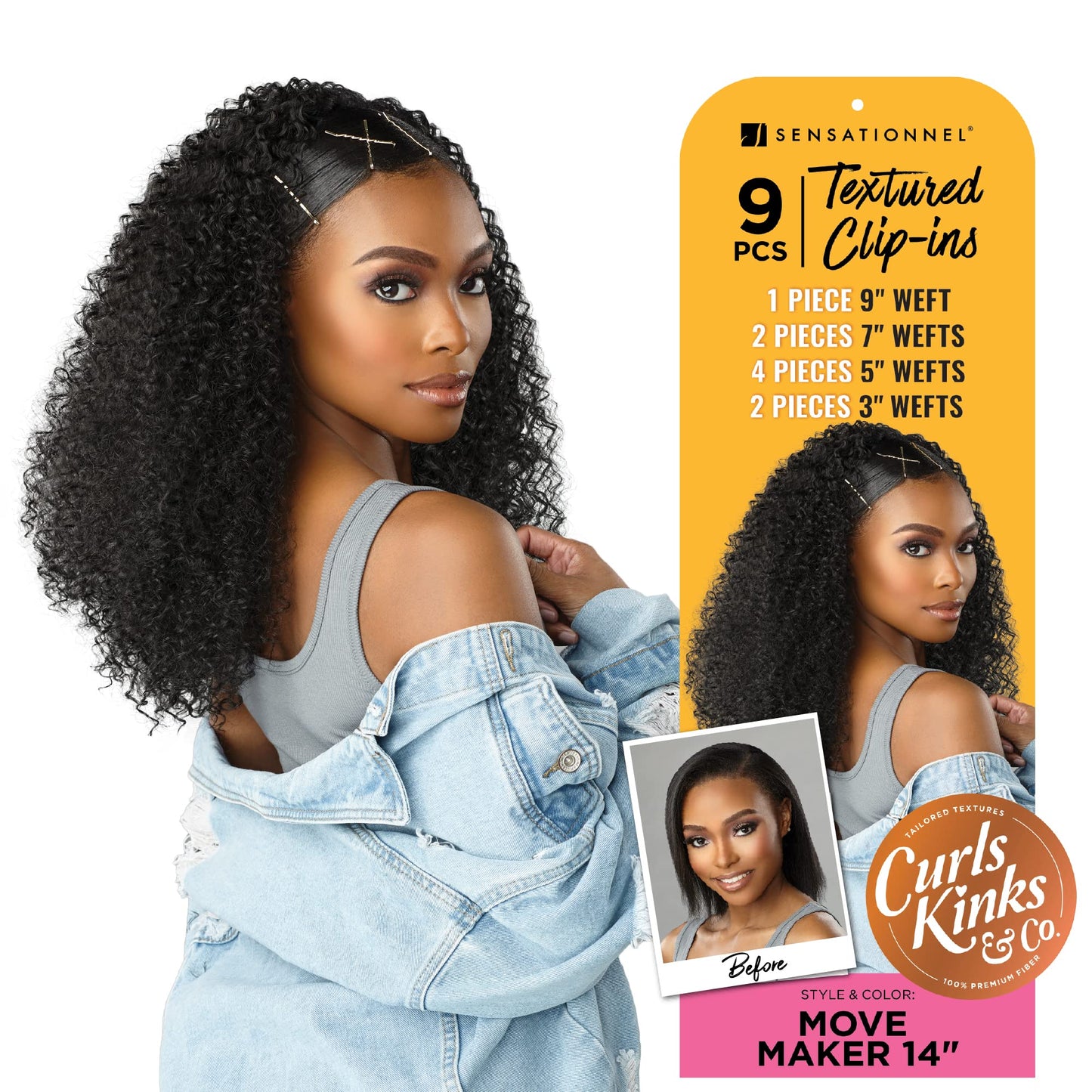Sensationnel Curls Kinks & Co Textured Clip-In - MOVE MAKER 14 (Color:2 Dark Brown)