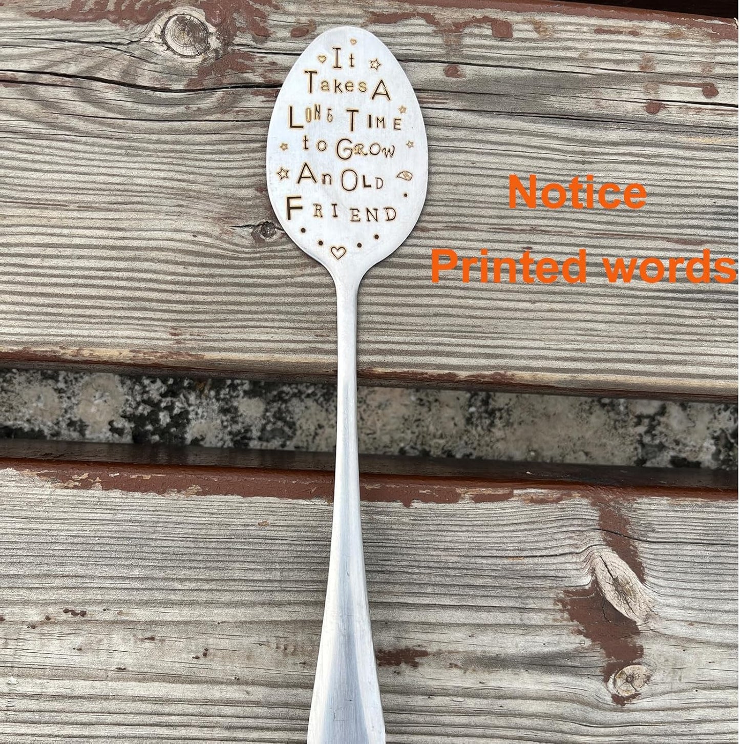 Garden Plant Marker Friendship Gift for Women Gardeners, Plant Stake Label Sign Tag Gardening Gifts for Woman Plant Lovers, Metal Garden Decoration (Grow an Old Friend)