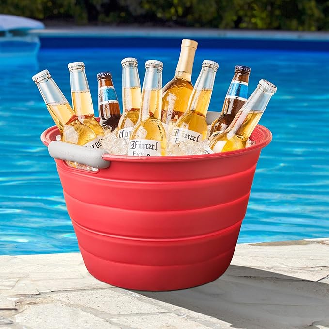 Final Touch Collapsible Silicone Beverage Bin (Red) (IB15-9)