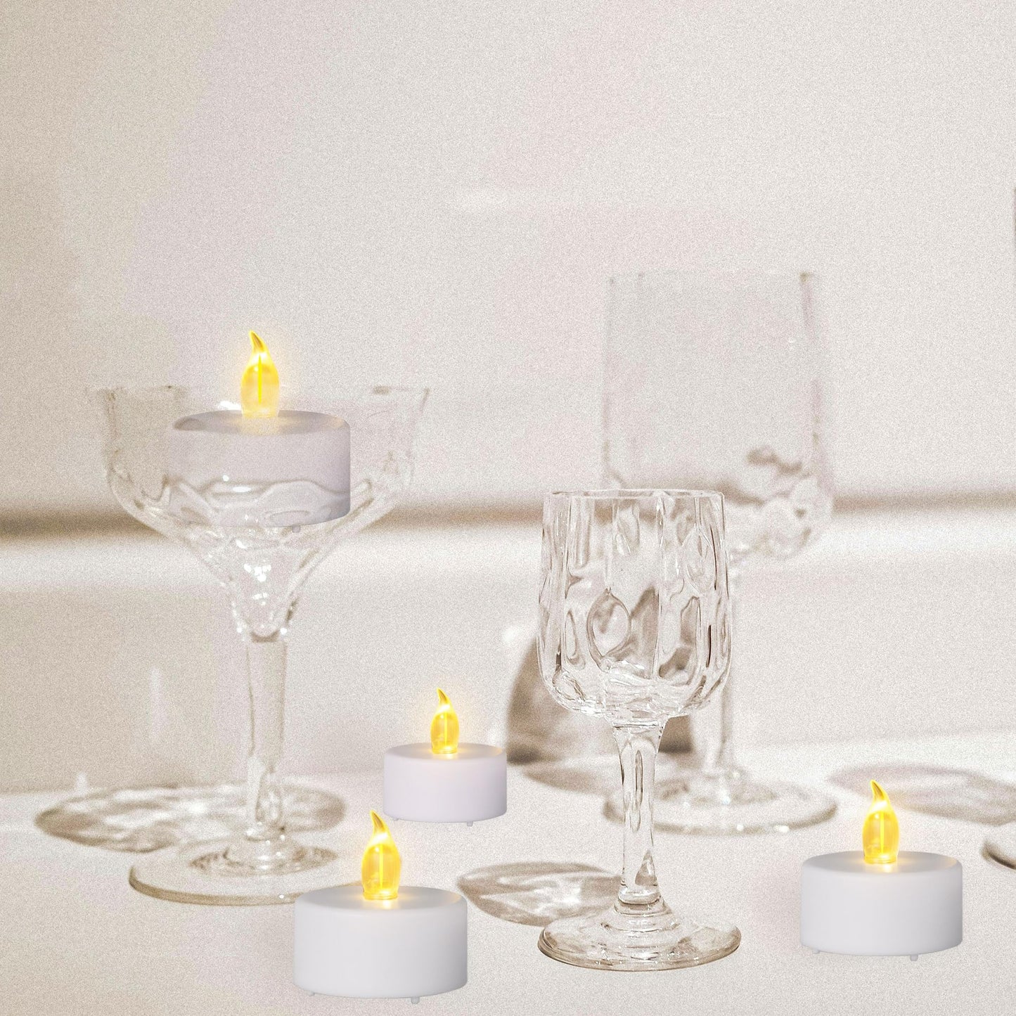 100PCS Flameless LED Tea Lights Candles, Realistic and Bright Flickering Long Lasting 200Hours Battery-Powered, Ideal Party, Wedding, Birthday,Halloween, Christmas ,Home, Table Decoration WarmYellow.