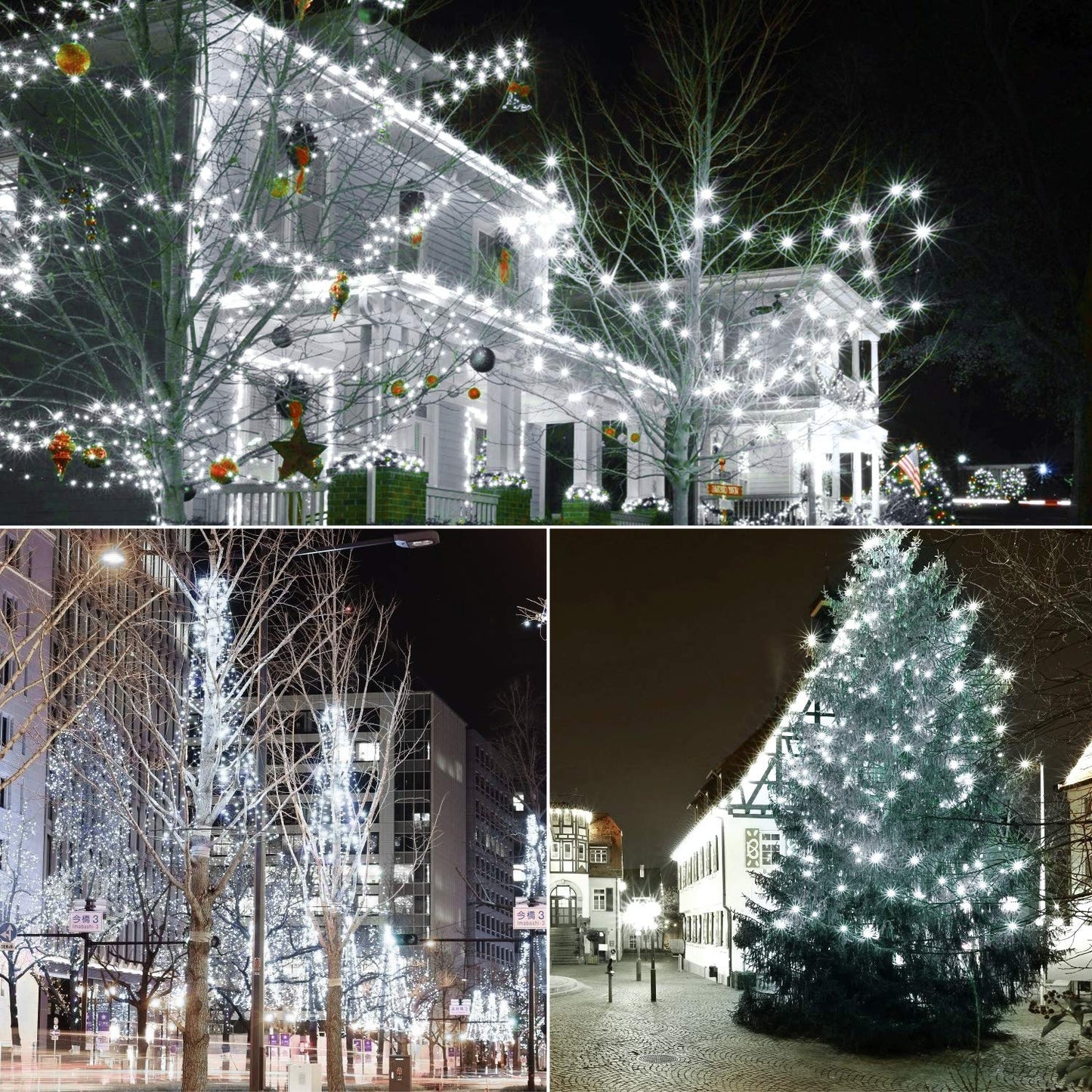 Aiddomm 50 Counts Cool White Led Christmas Lights - 25Ft 5Mm White Christmas Lights Outdoor Commercial Grade Waterproof  Indoor Christmas Tree Decorations  Green Wire Mini String Lights  Ul  Ip:65