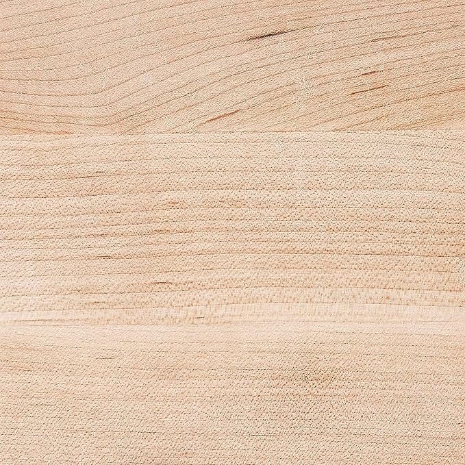 John Boos B Series Square Wooden Maple Cutting Board 9”x9” – 1.5” Thick, 3.7-lb Non-Reversible Butcher Block with Wood Bun Feet & Edge-Grain