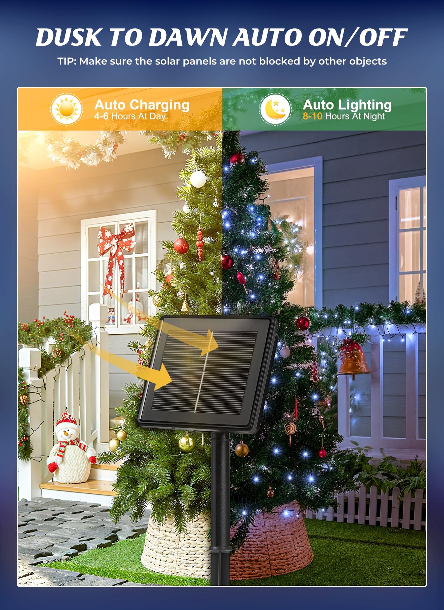 Brightown 4 Pack Solar String Lights Outdoor  Total 288Ft 800 Led Twinkle Fairy Lights Waterproof With 8 Modes Auto On/Off For Patio Tree Garden Party Home Wedding Christmas Decorations (Cool White)