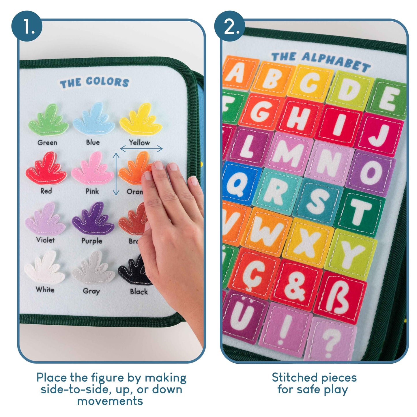 BONNYCO Busy Board for 1 Year Old Animals Montessori Busy Book for Toddlers 1-3 2-4, Felt Quiet Book Baby, Montessori Toys, Toddler Learning Toys Travel Airplane Car | Educational Activity Board