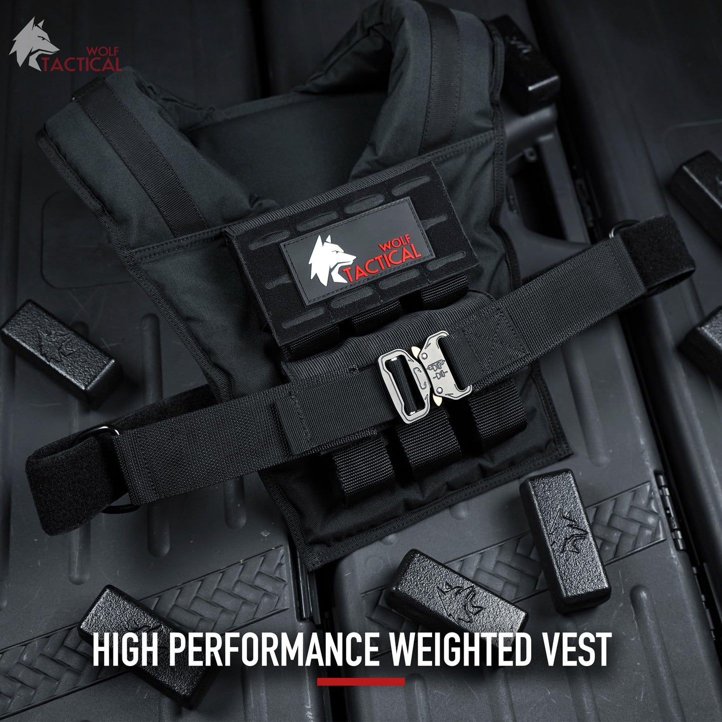 Wolf Tactical Men’s Weighted Vest - 35 lb Strength Training Weight Vest for Workouts