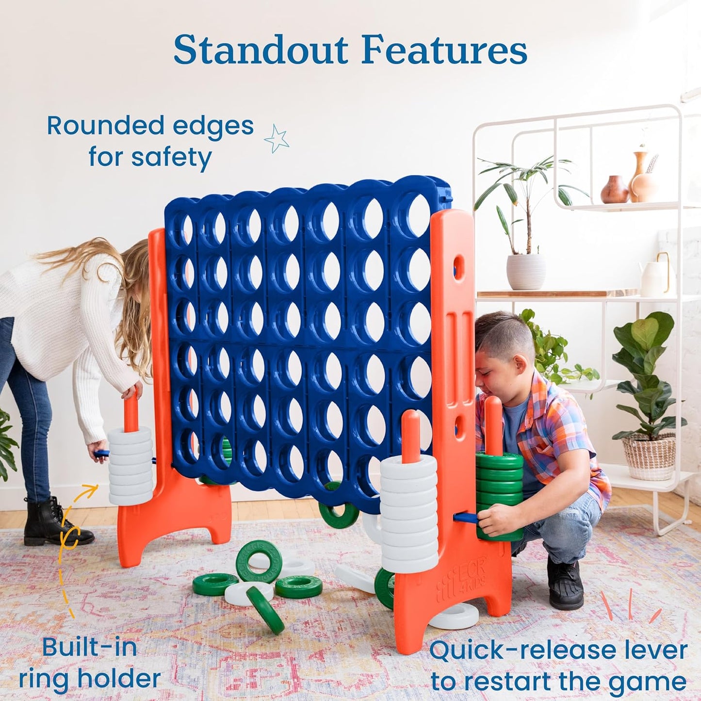 ECR4Kids Jumbo 4-to-Score, Giant Game, Blue/Orange