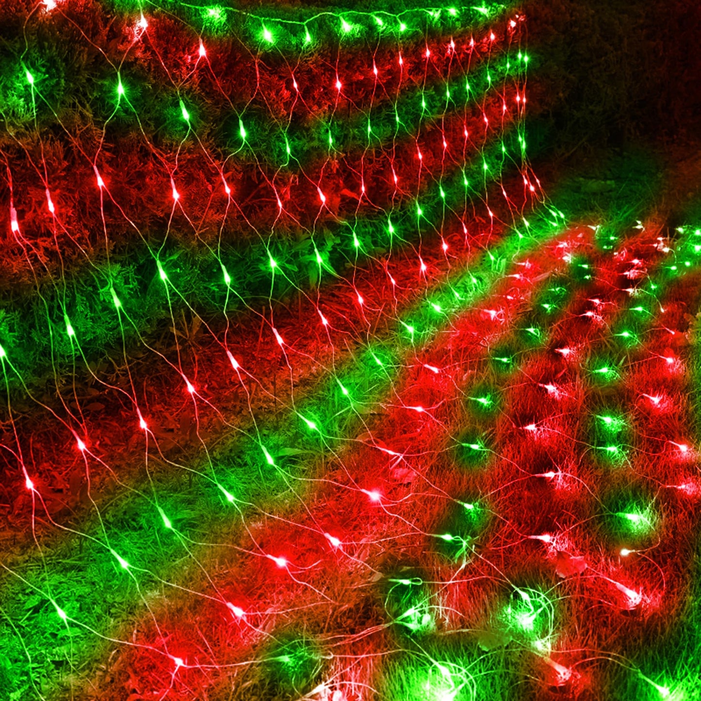 198 Led Christmas Net Lights Plug In  9.8 Ft X 6.6 Ft Red Green Waterproof Net Lights Outdoor  8 Twinkle Modes Mesh Fairy Light For Xmas Tree Bush Garden Ceiling Holiday Decoration
