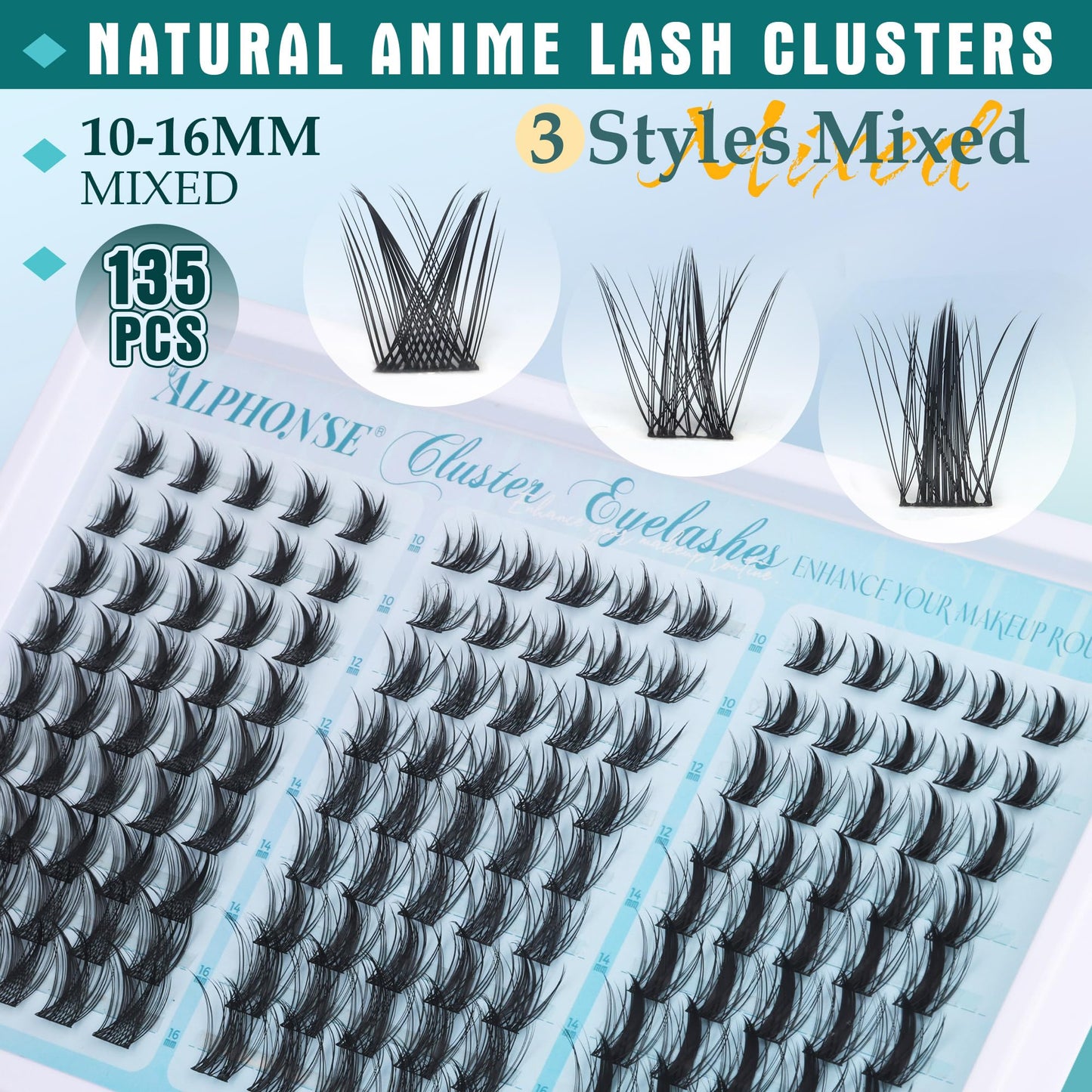 Fairy Lash Clusters 3 Styles Mixed Cluster Eyelash Extensions Wispy 3D Individual Lashes Clusters Natural Look DIY Lash Extensio