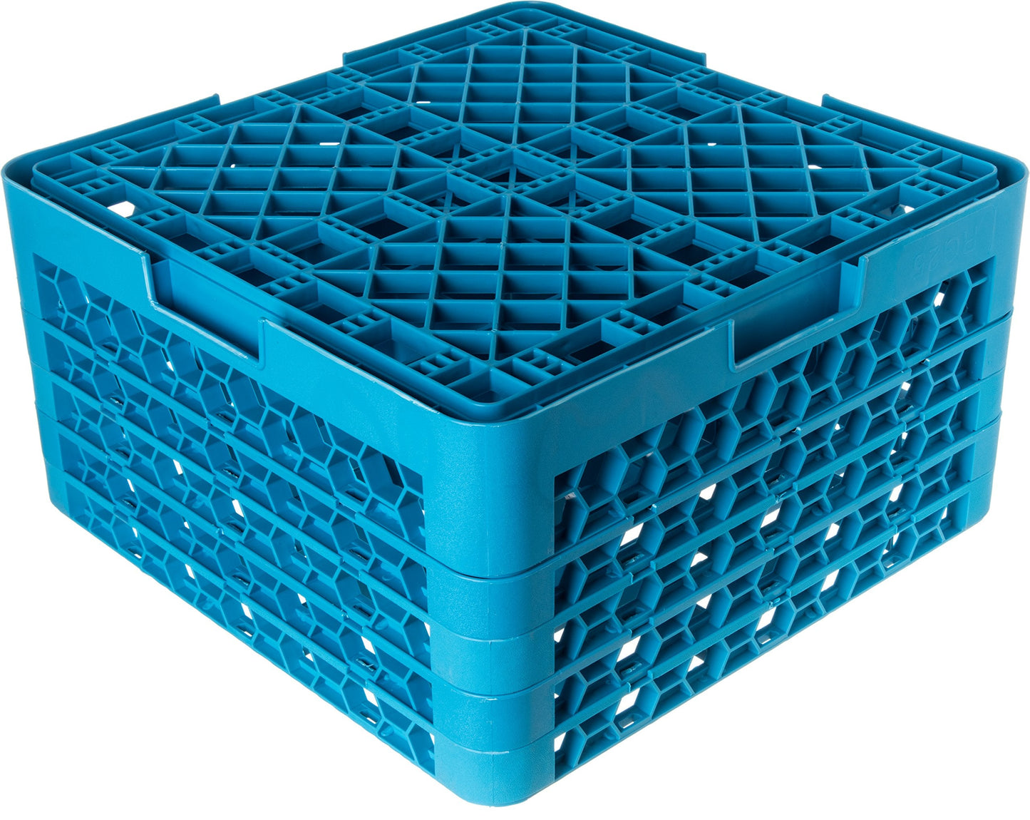 Carlisle FoodService Products RG25-414 OptiClean 25 Compartment Glass Rack with 4 Extenders, 3-1/2" Compartments, Blue (Pack of 2)