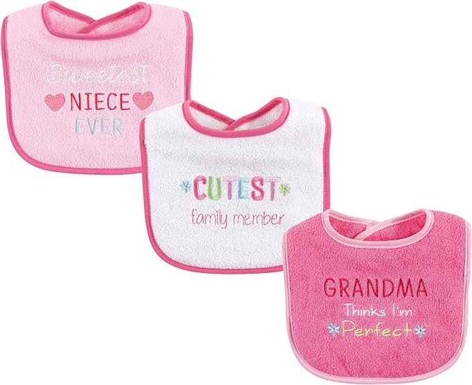Luvable Friends Unisex Baby Cotton Terry Drooler Bibs with Fiber Filling