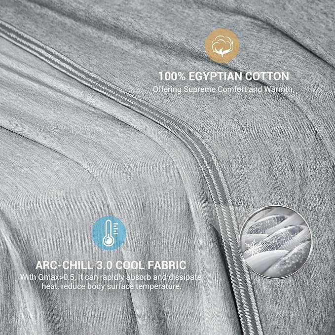 Elegear Revolutionary Cooling Blanket King Absorbs Heat to Keep Body Cool for Night Sweats, Arc-Chill3.0 Cool Fiber Q-Max>0.5 for Hot Sleepers, Lightweight Summer Cold Blankets for Sleeping 108" x 90"