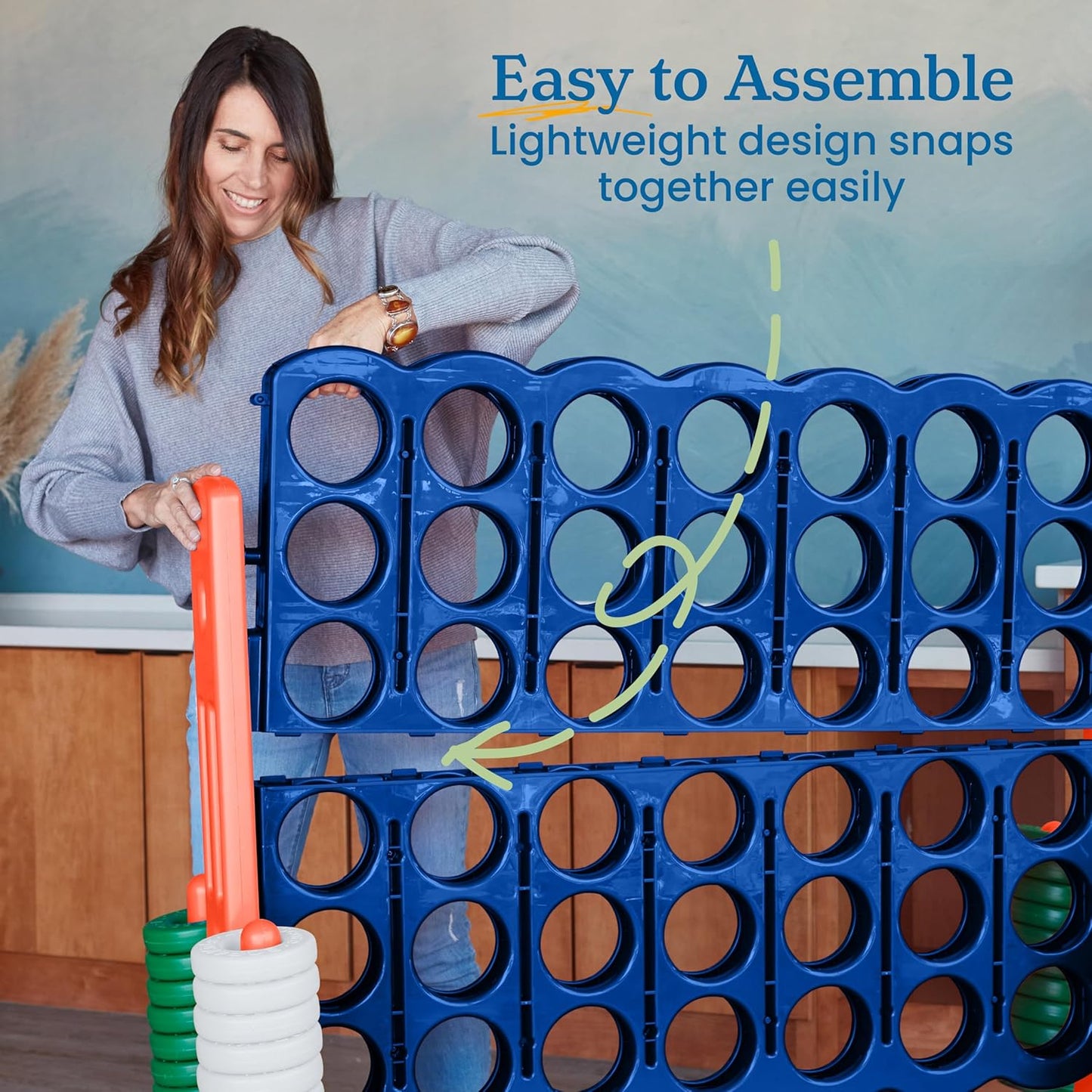 ECR4Kids Jumbo 4-to-Score, Giant Game, Blue/Orange