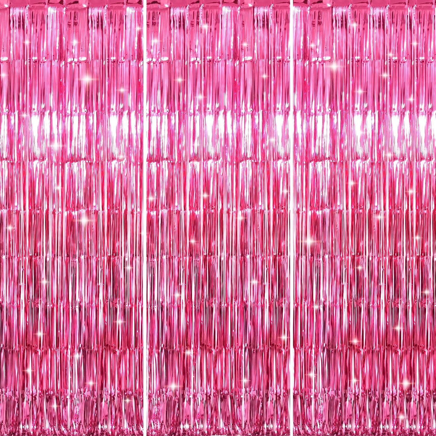 Goer 3.2 Ft X 8.2 Ft Metallic Tinsel Foil Fringe Curtains Party Photo Backdrop Party Streamers For Galentines Day,Birthday,Gradu