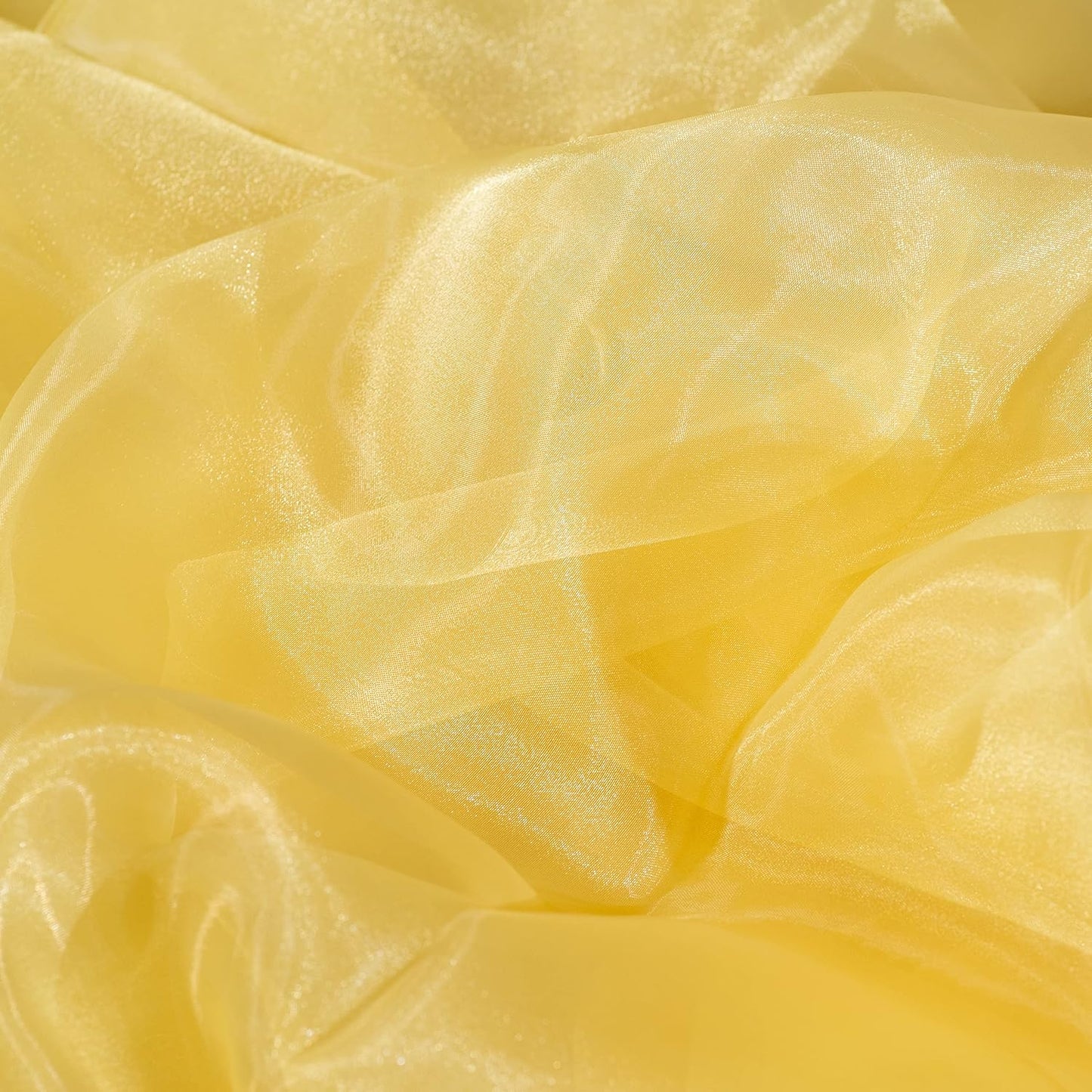 Fynite Sheer Organza Fabric - 2 Yards Long, 44" Wide - Bridal Solid Sheer Organza Bolt for Wedding Dress Fashion Craft Decorations - Gold