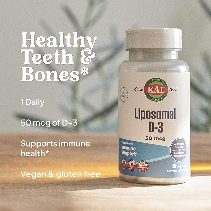 KAL Liposomal Vitamin K2 Plus D3 Supplement Bundle, High Absorption, Liposomal Technology, Vegan Capsules, 30 Servings