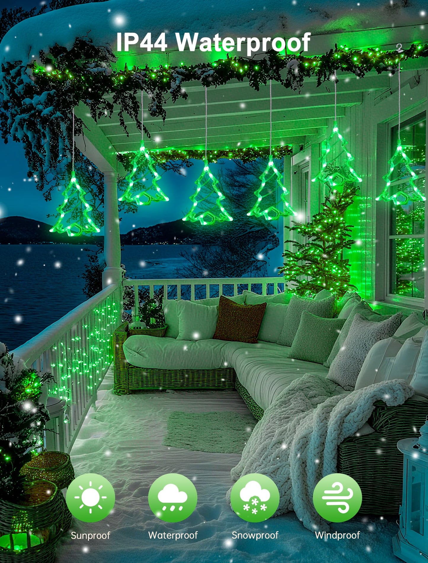 Youngar Christmas Tree Lights Outdoor Tree Window Light  Battery/Usb Powered With Timer  5Ft 30 Led Warm White Indoor Holiday Decor