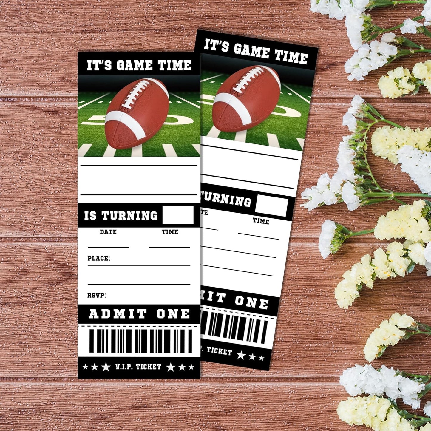 20 Football Game Ticket Invite Cards-Football Birthday Invitation with Envelopes for Teens kids Adults-Sports Birthday Cards-Party Favor & Supplies (3×8 inch)-A14