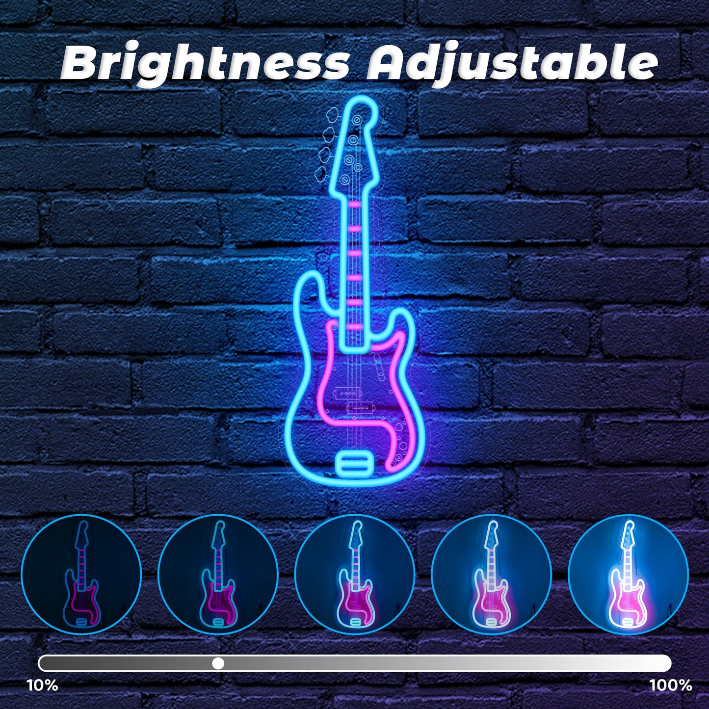 Coolgift Mart Bass Guitar Neon Sign  Dimmable Led Bass Guitar Room Decor Light With Usb Powered  Decorations For Bedroom Living Room Club Music Studio  Gifts For Bass Guitars Players Guitarists Music Lovers