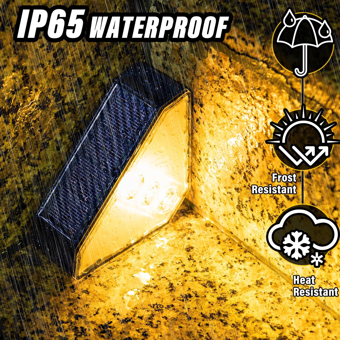 Roshwey Solar Step Lights Outdoor Waterproof  8 Pack Triangle Solar Stair Lights For Outside  Led Deck Light Outdoor Decor Lighting For Patio Porch Backyard  Warm White