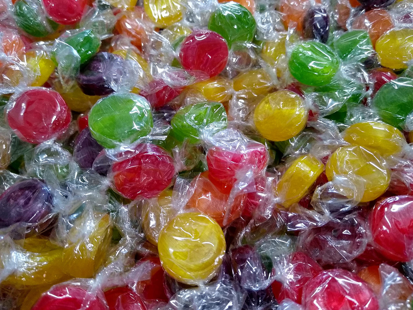 Assorted Flavored Fruit Buttons - 4 lbs of Individually Wrapped Assorted Fresh Sweet Strawberry Orange Grape Raspberry Lemon Sou