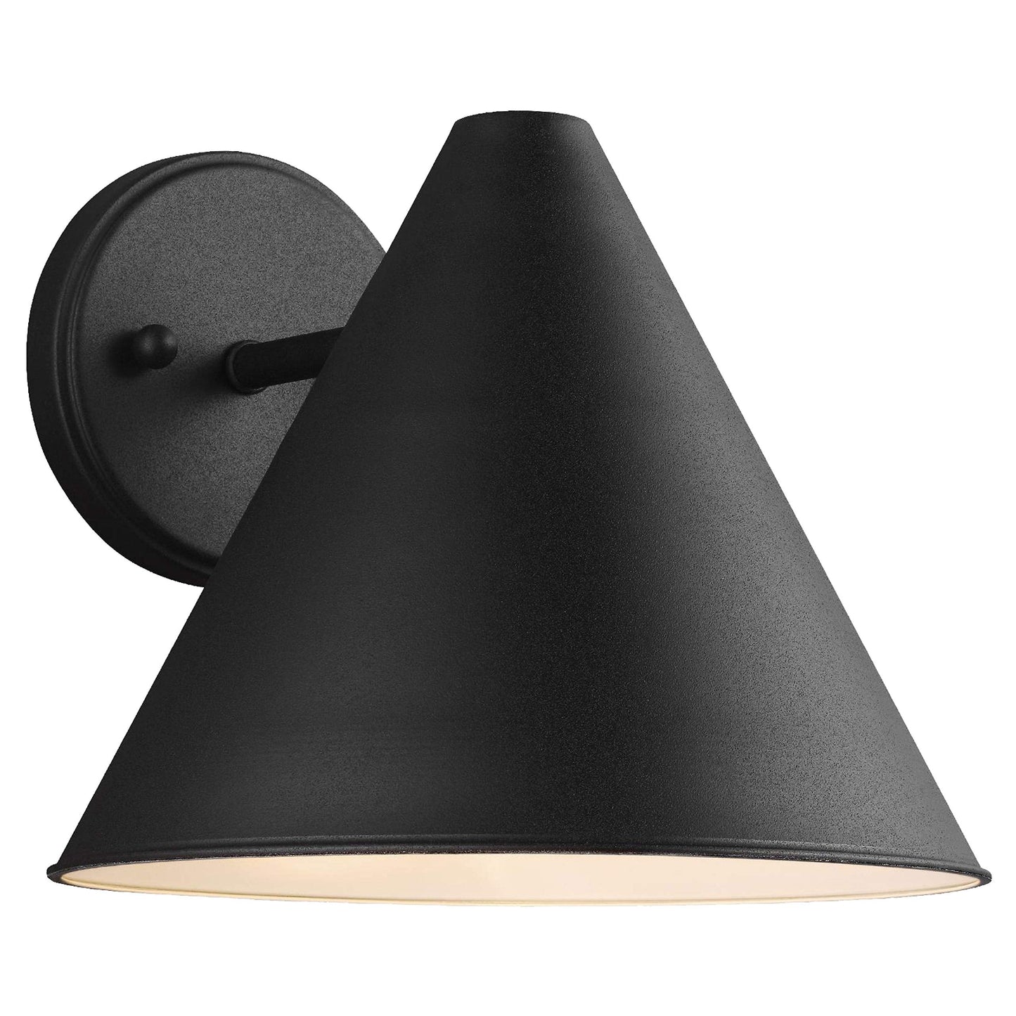 Generation Lighting Crittenden One Outdoor Wall Lantern, Black Finish, Aluminum, Model 8538501-12, One-Light