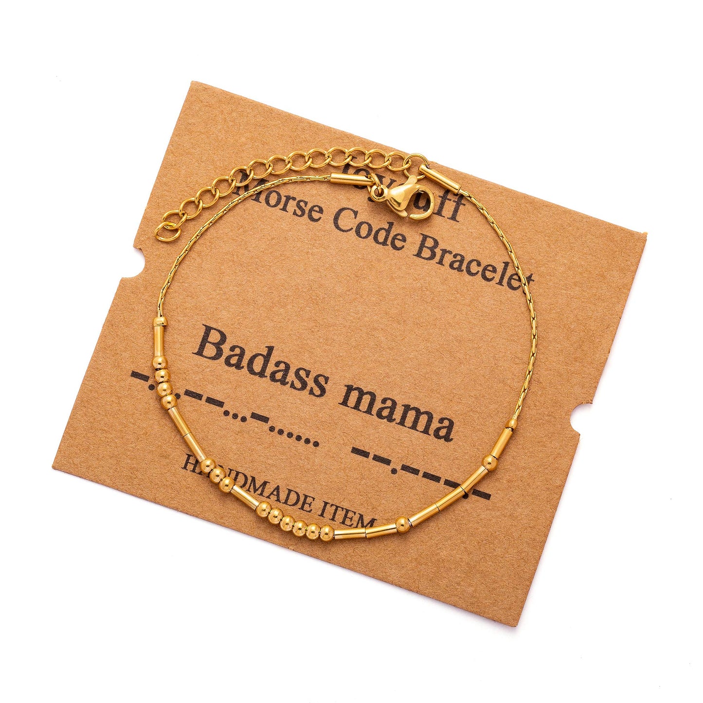 JoycuFF Funny Mama Jewelry Gifts for Women Morse Code Bracelets for Women Mother Mom Mothers Day Birthday Christmas Stianless St