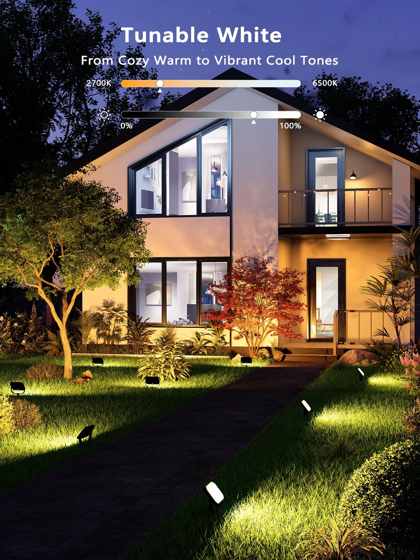 Brizlabs Flood Lights Outdoor  6 Pack Smart Rgbcw Landscape Lighting App/Voice Control  Color Changing Led Floodlights  Ip65 Waterproof Pathway Lights For Halloween Christmas Garden Yard Lawn House