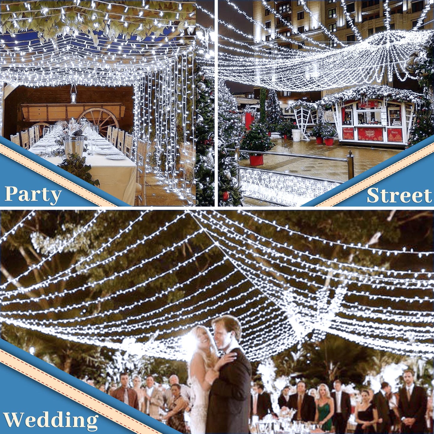 Xurisen 403Ft Christmas Lights, 1000 Led Cool White String Lights, 8 Modes, Memory Timer, Green Wire, Perfect For Home & Events
