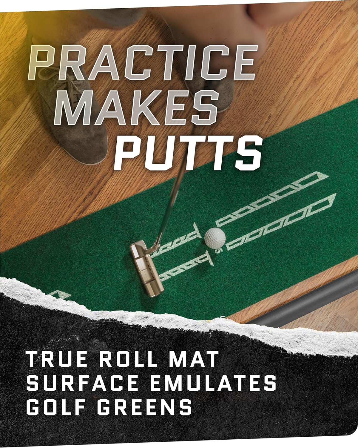 SKLZ Putting Green: Perfect Your Golf Skills with Realistic Home Practice - Improve Your Putting Stroke, Lower Your Scores, and Enjoy Convenient, Training Anytime, Anywhere!